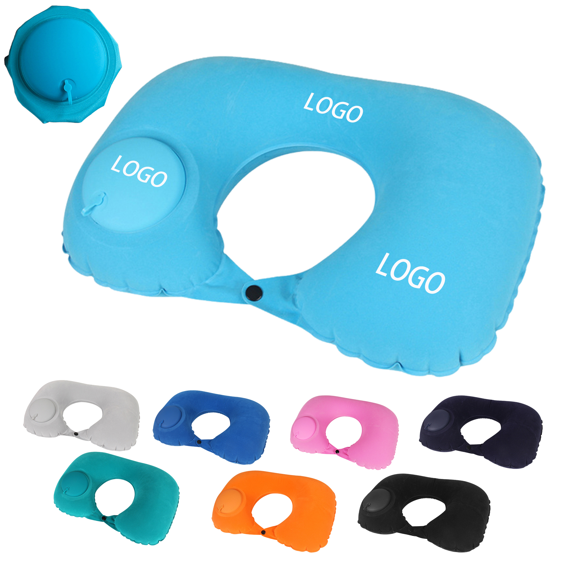 Portable Inflatable Flocked U Shaped Pillow 2