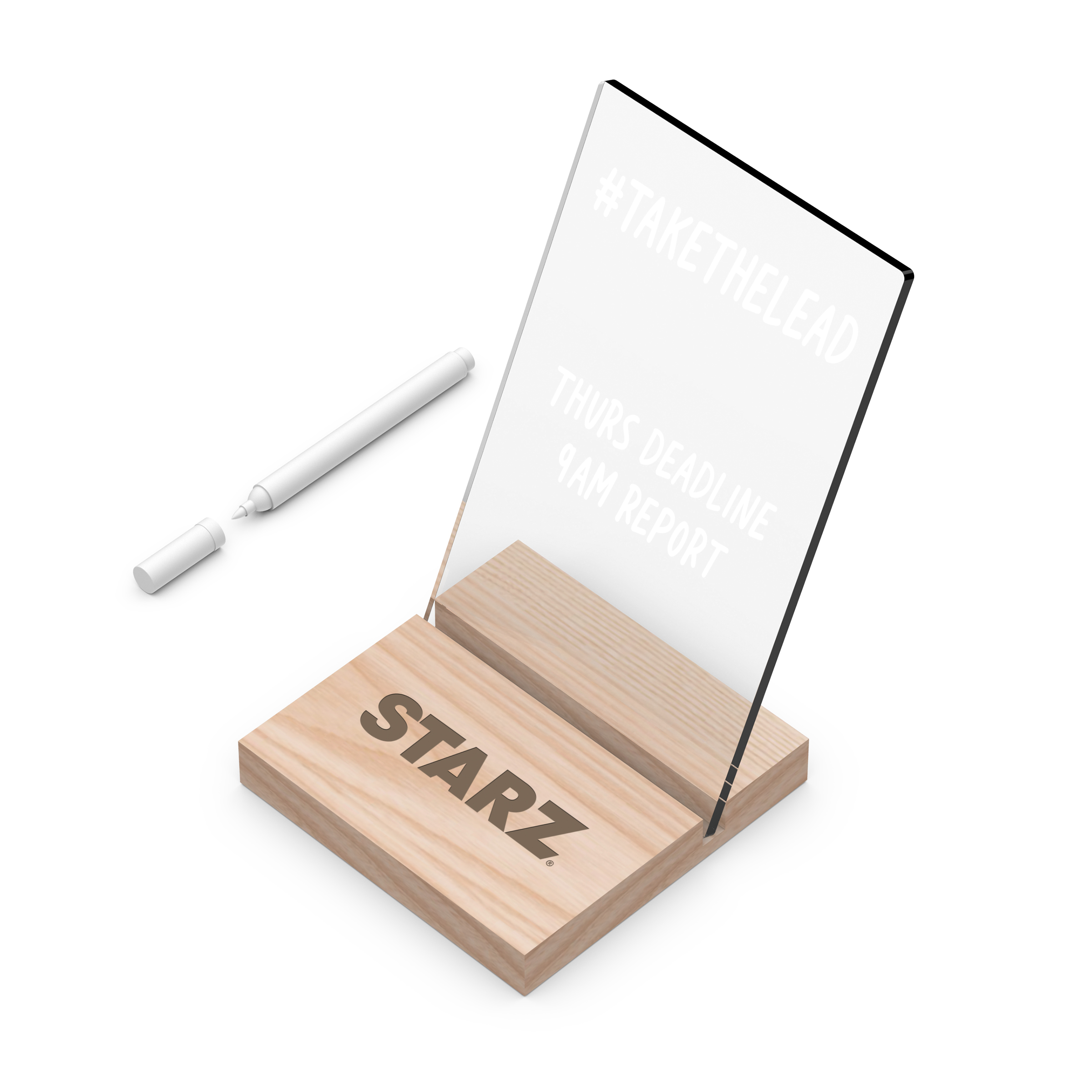 ClearPad Eco : Reusable transparent memo pad with maple wood base 6