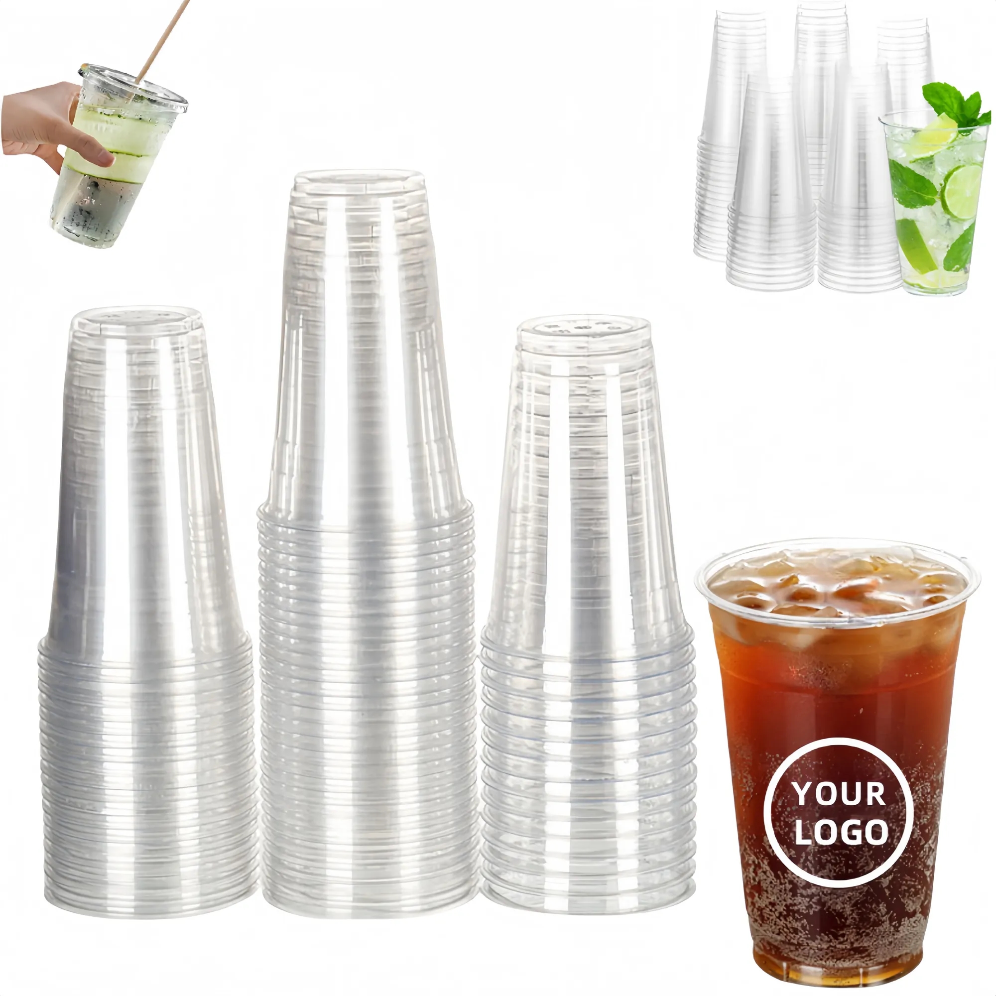 16oz. PLA Biodegradable Thickened Clear Cup 2
