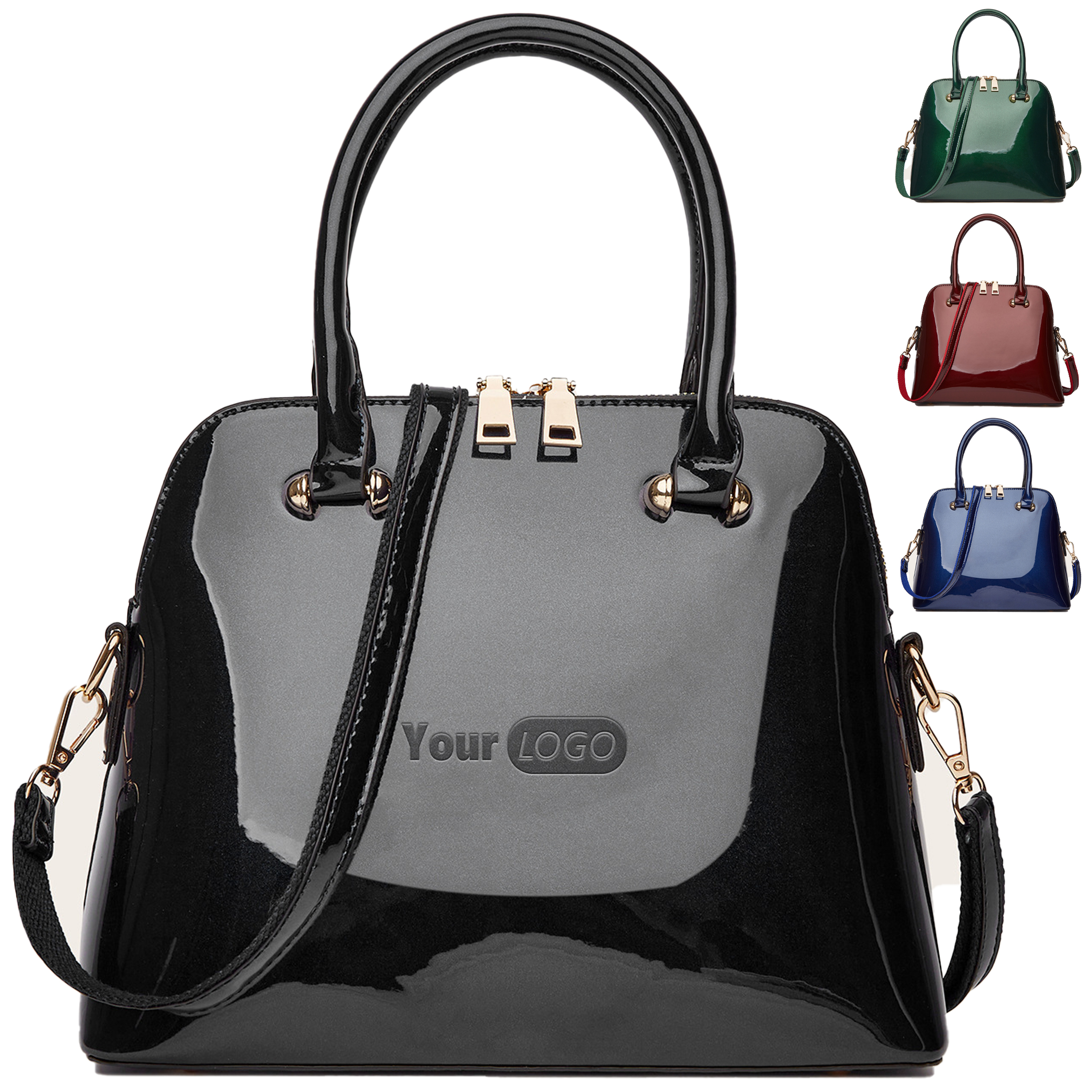Pu Fashionable Glossy Handbag 3