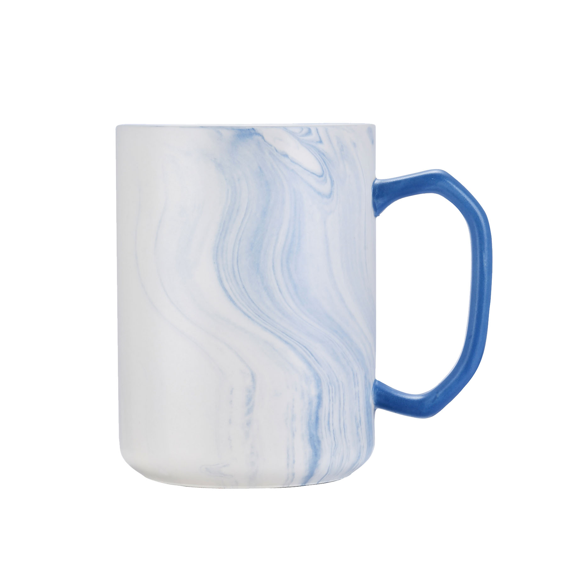 20 oz. Marble Pattern Ceramic Mug with Color Handle 2