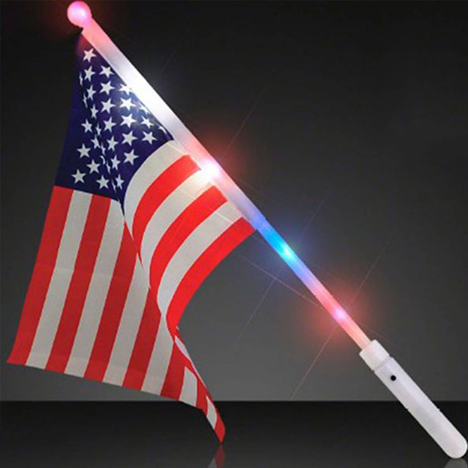 LED USA FlashingHand Flag Small Light up American 5