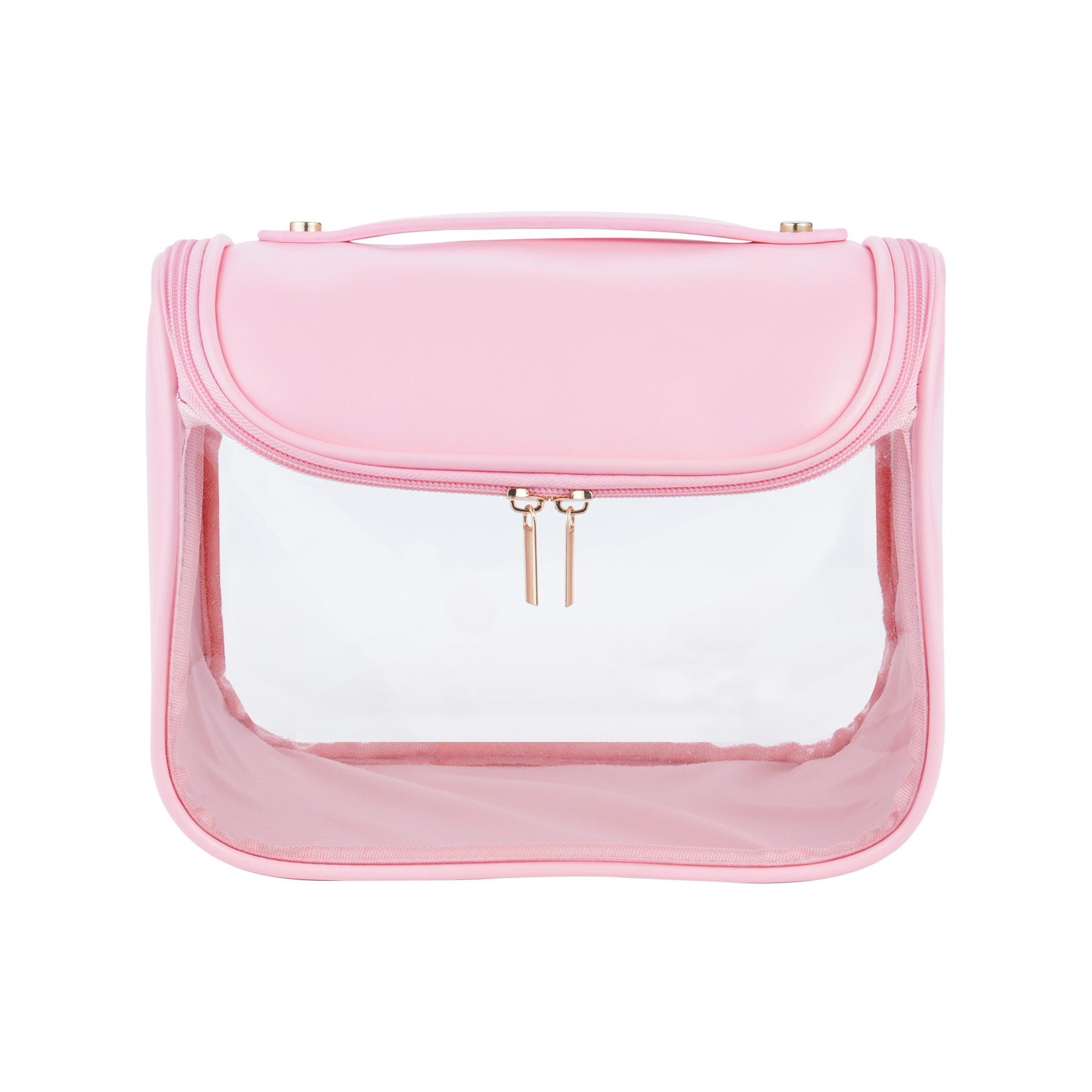 Hanging PU Leather Toiletry Bag with Clear PVC Window 13