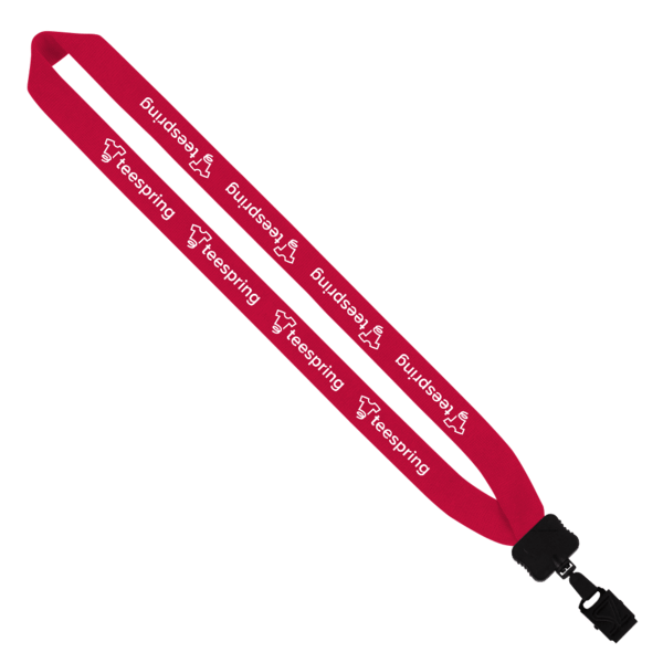 1" Cotton Lanyard with Plastic Clamshell & O-Ring 61