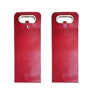 PU Leather Wine Bag With Buckle And Metal Handle 15