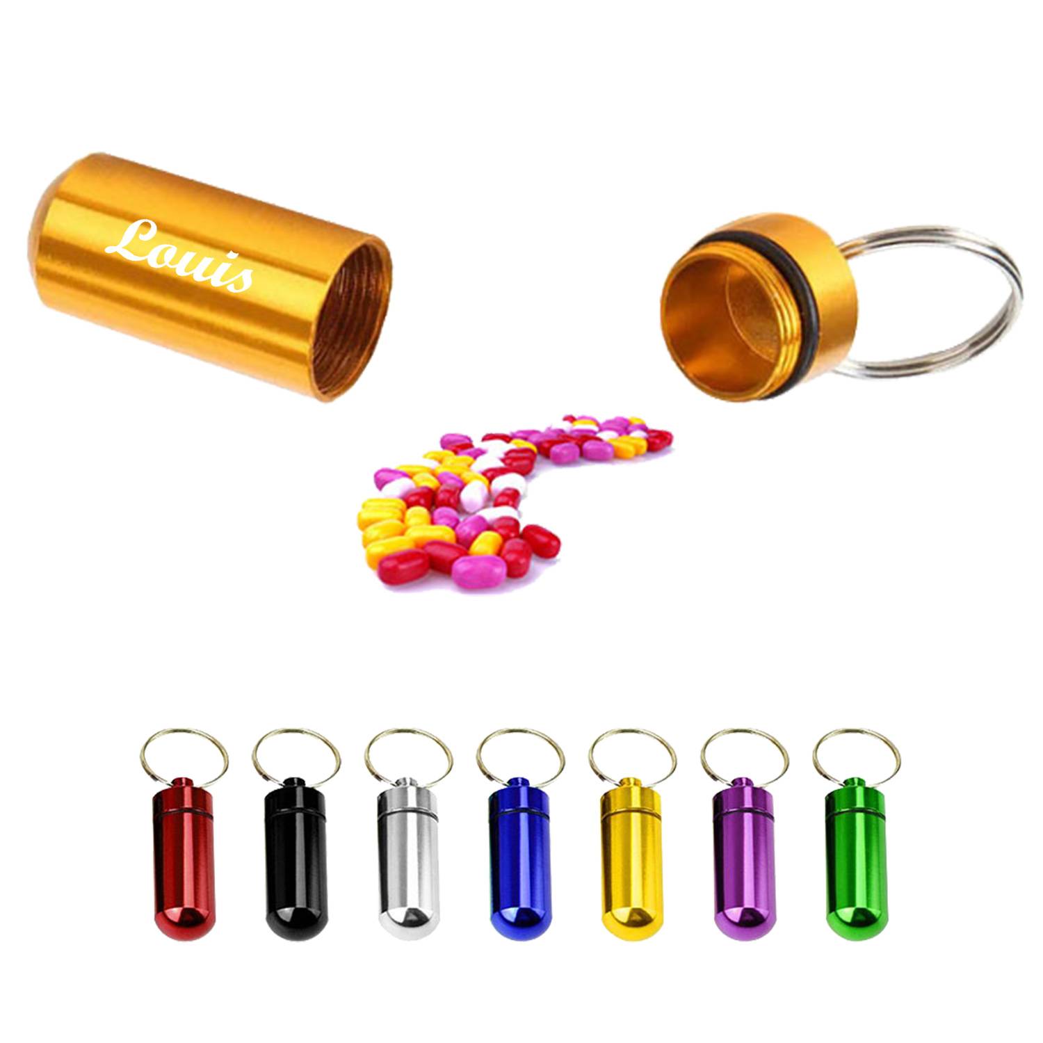 Mini Aluminum Pill Case Keychains 2