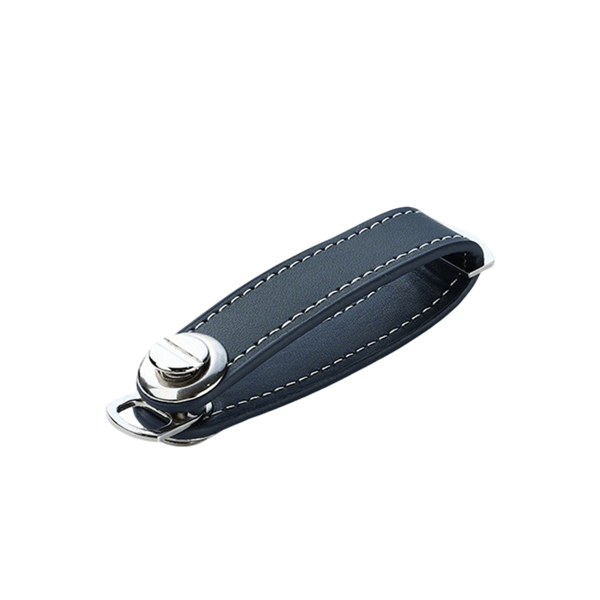 Leather And Metal Key Ring With Polished Detail 2