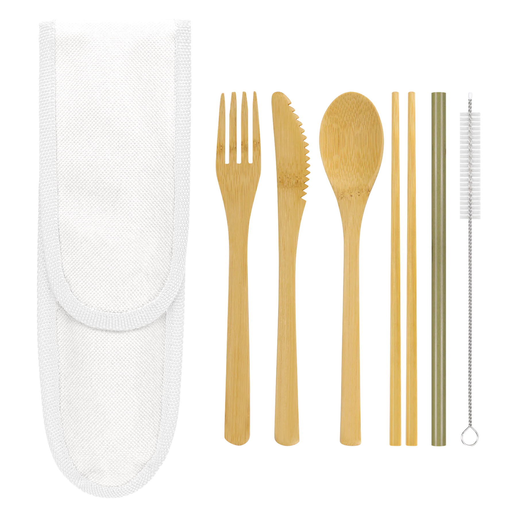 6-In-1 Bamboo Cutlery Set With Packing Pouch 9