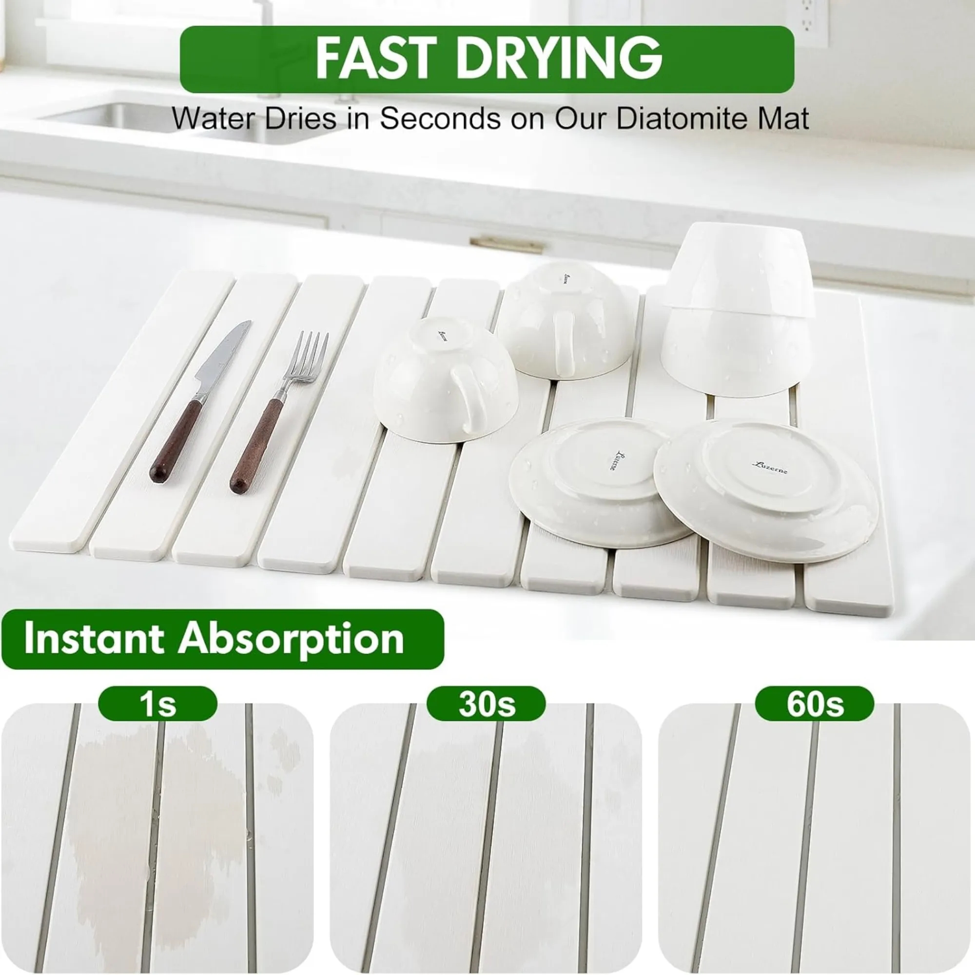 Foldable Kitchen Counter Stone Tableware Drying Mat 3