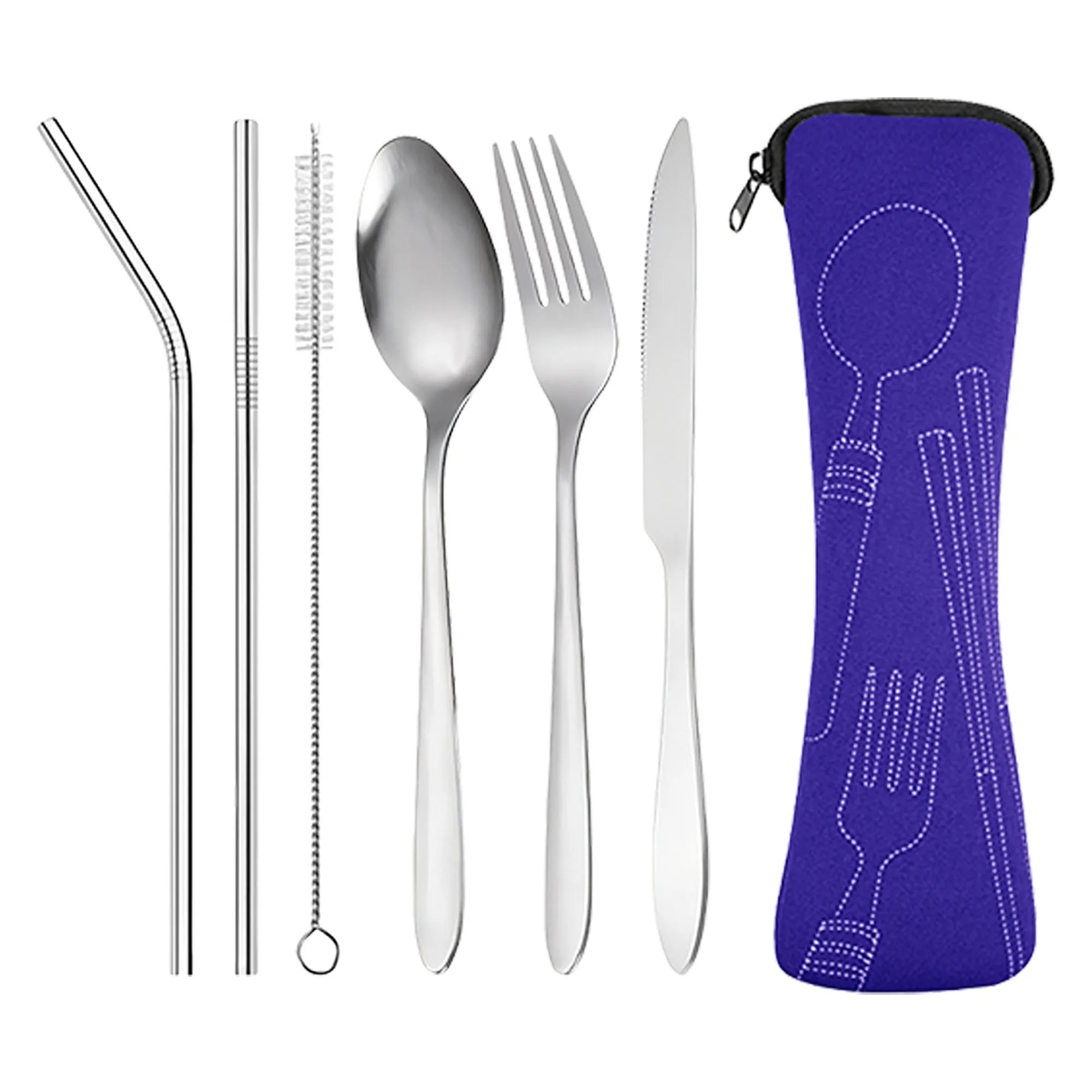 Reusable Travel Cutlery Flatware Set 6