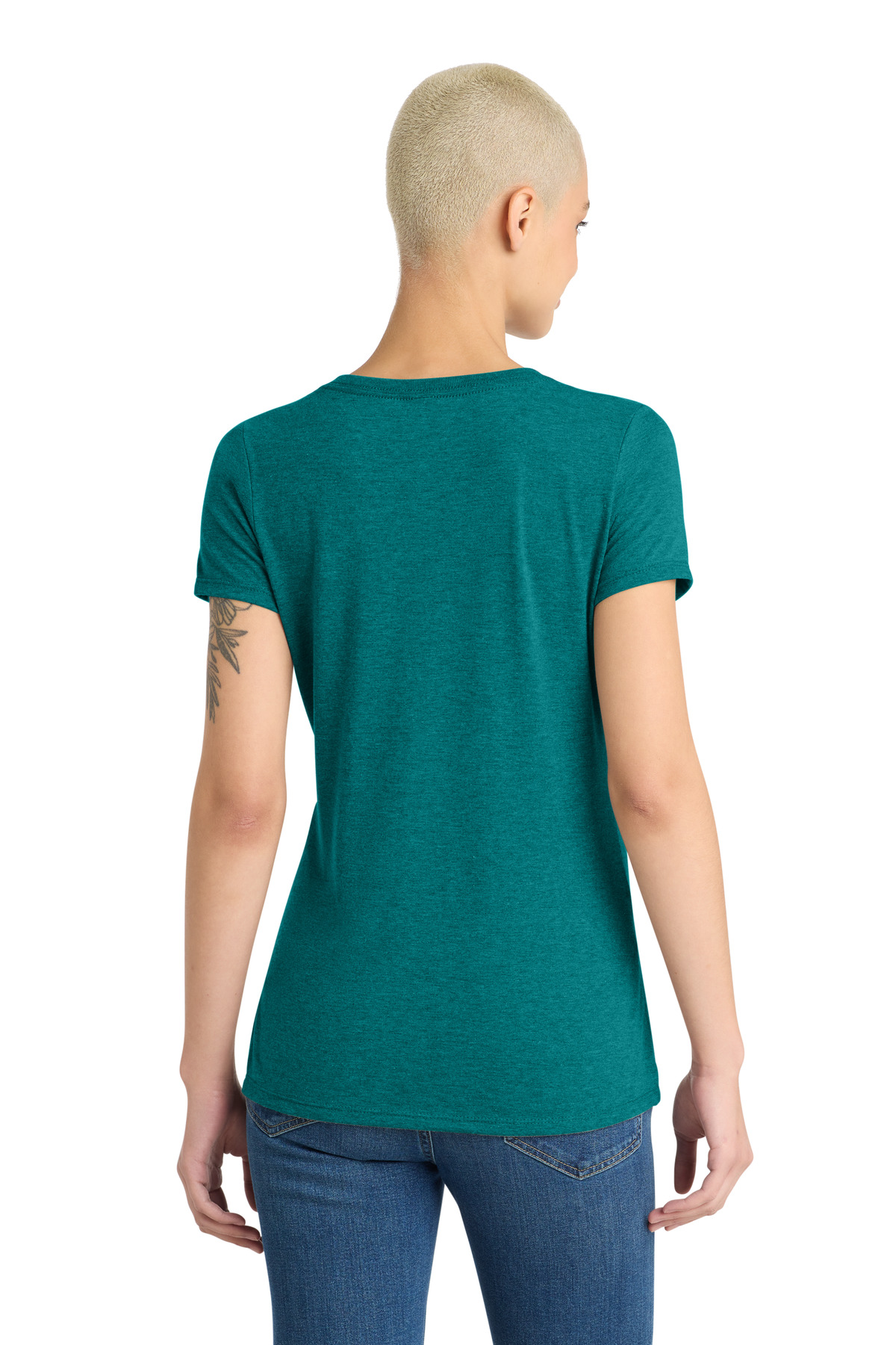 District Women's Perfect Tri V-Neck Tee. DM1350L 184