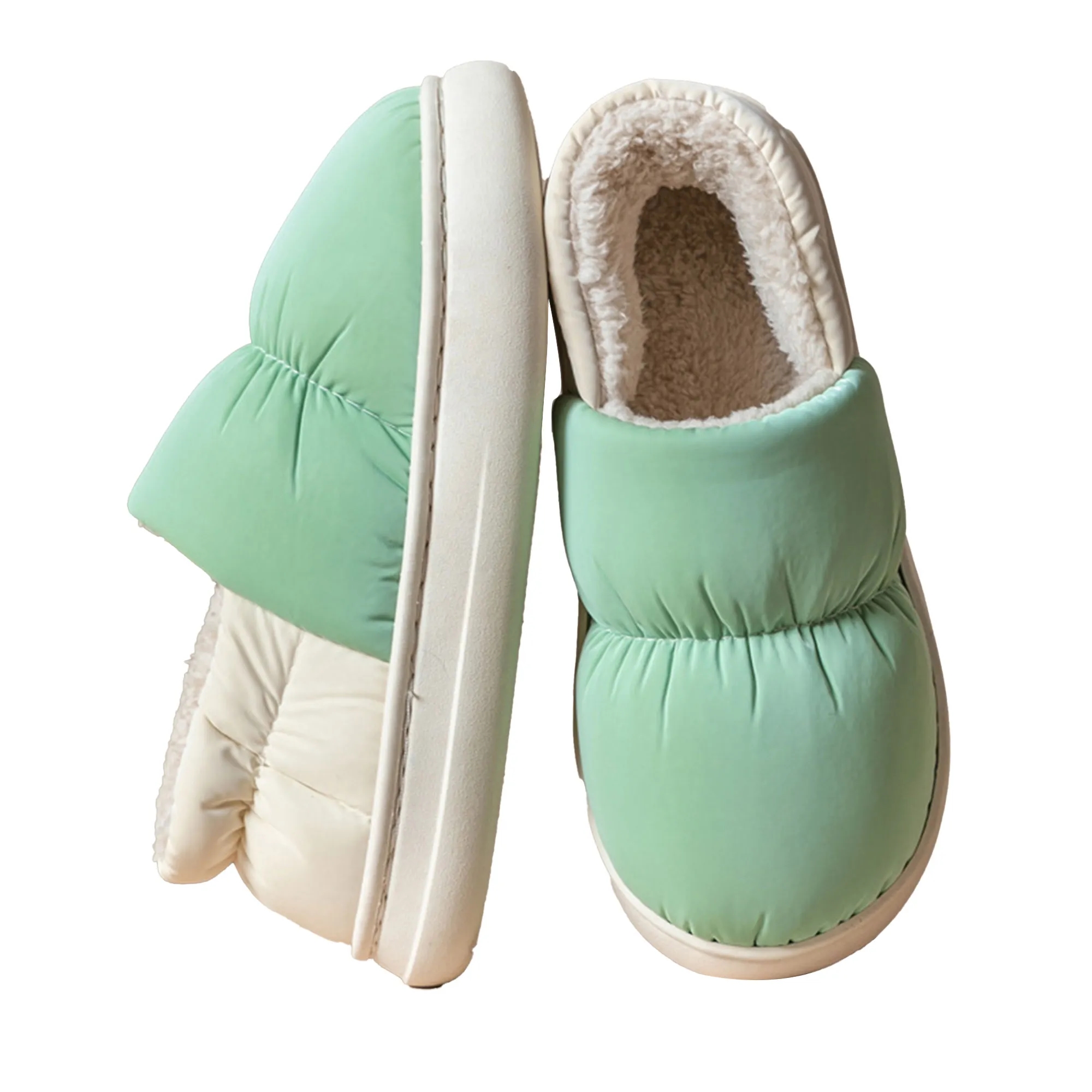 MOQ 30 Waterproof Heeled Cotton Shoes Warmth Non-Slip 4