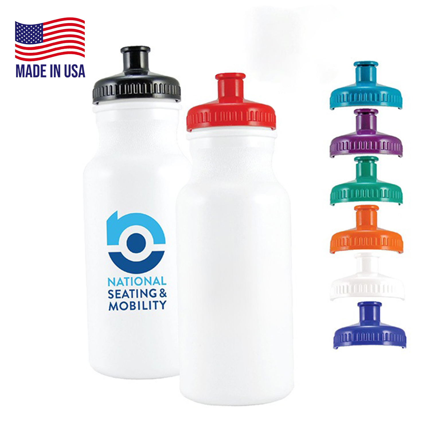 Bike Bottle USA made 20 oz plastic water bottles push spout 2