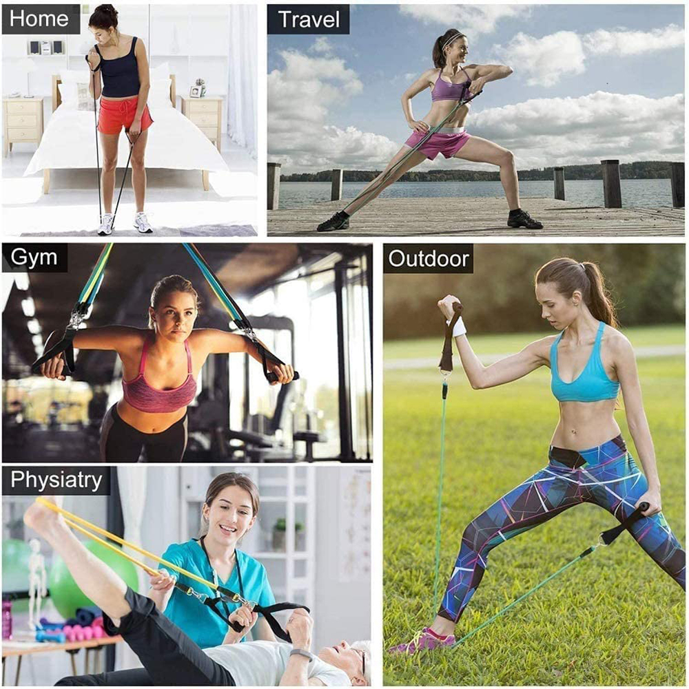 11pcs Resistance Bands Set Portable Gym Accessories Perfect 8