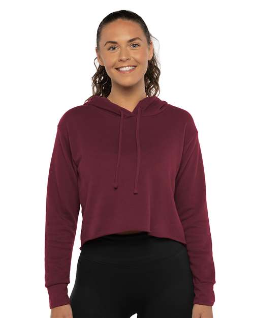 Women's Laguna Sueded Raw Edge Crop Hoodie Sweatshirt - 9384 39