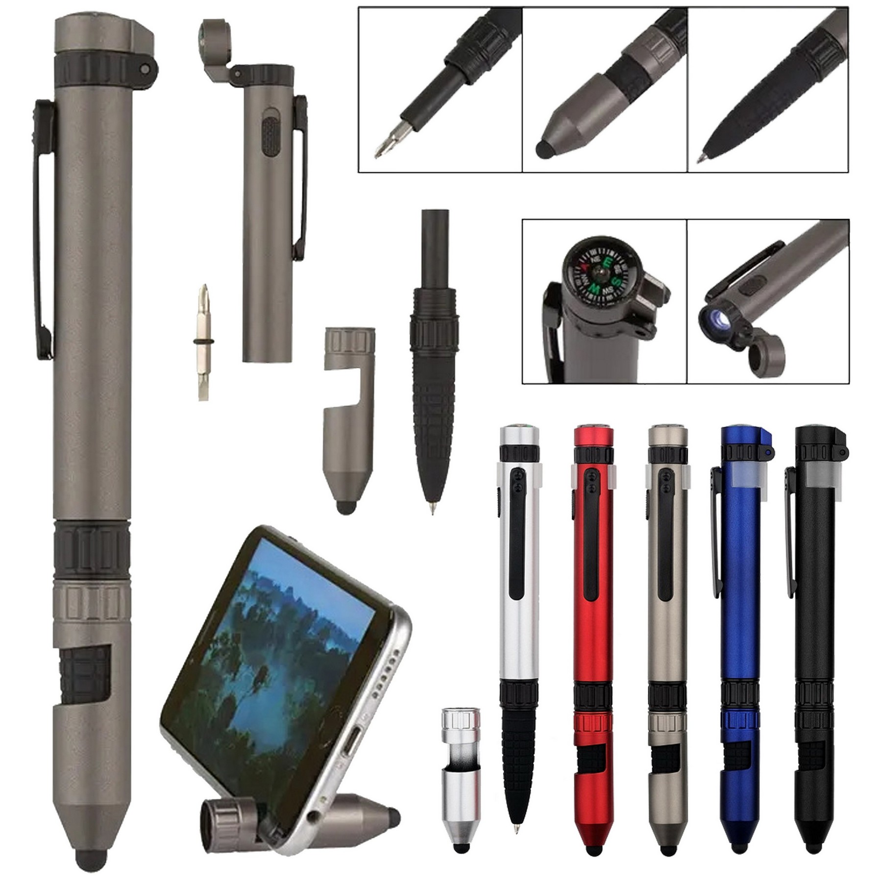 6-in-1 Multi-Function Engineer Metal Tool Pen 3