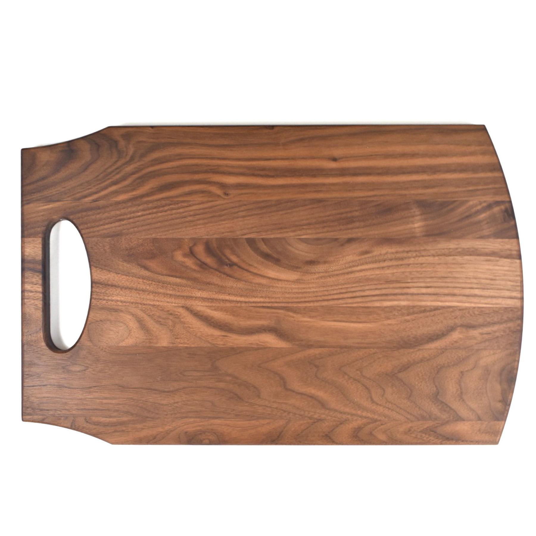 10 1/2" x 16" x 3/4" Walnut Cutting Board with Handle & Juice Groove 1
