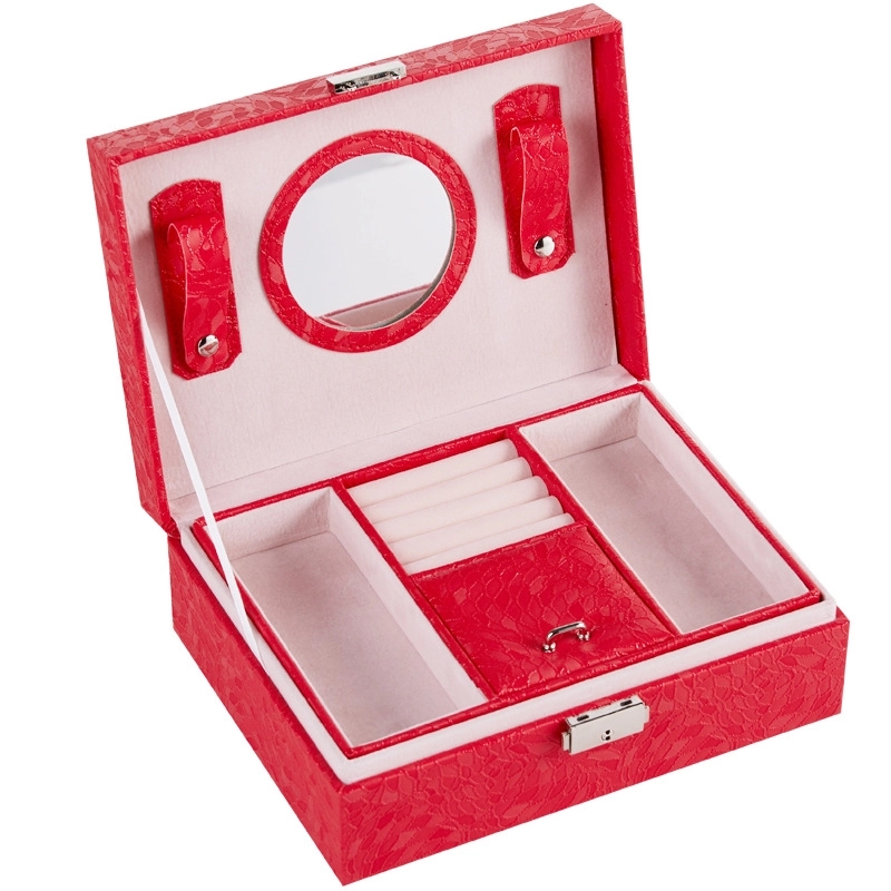 Custom Multi-Layer Jewelry Organizer Box with Mirror & Lock 4