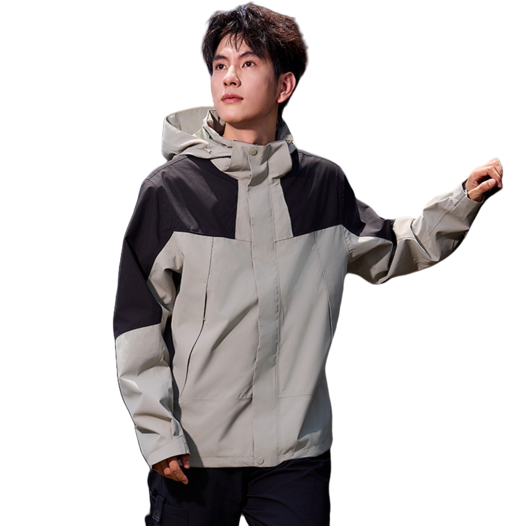 Unisex Double Layer SoftshellMoisture Wicking Jacket Rain Gear 6