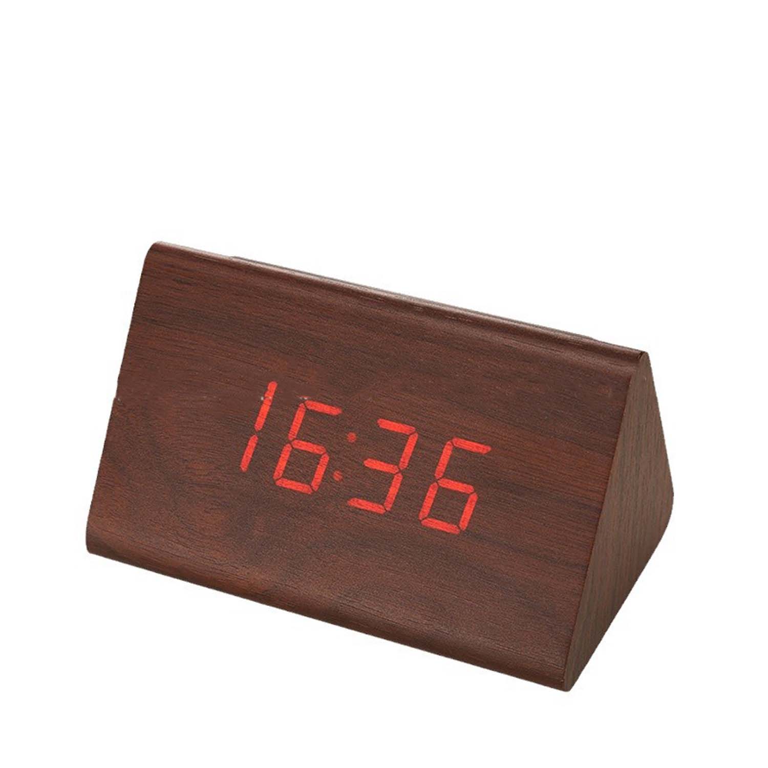 PVC Wood Grain Digital Alarm Clock 5