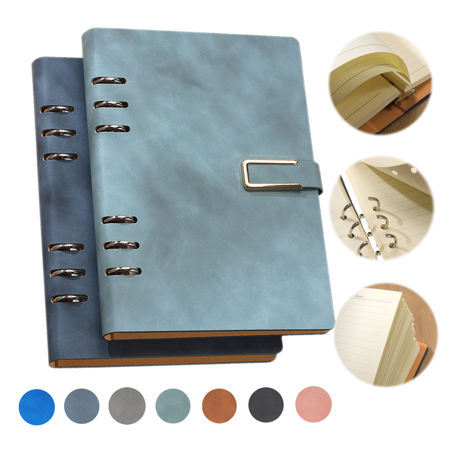 Refillable A5 Leather Binder Journal 3