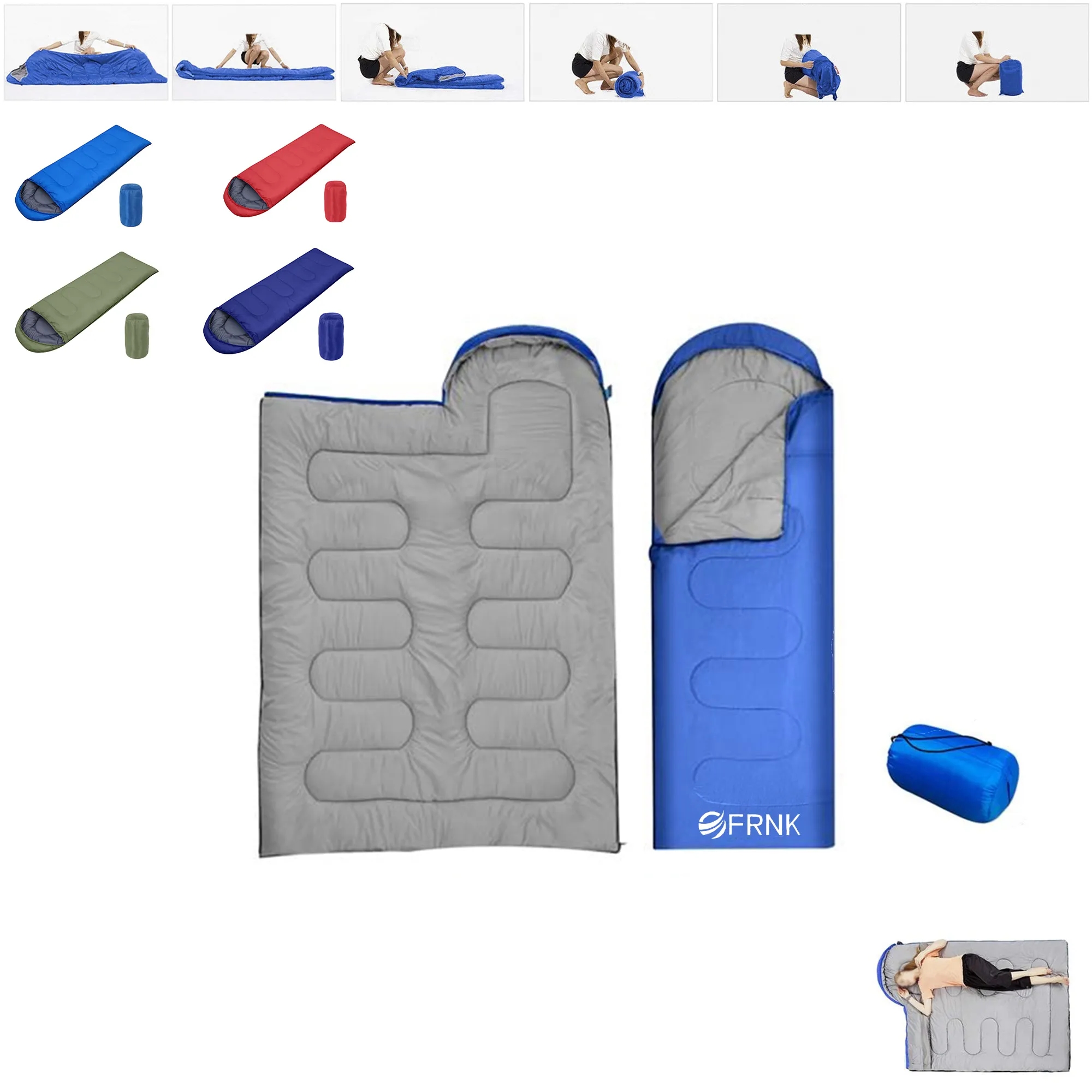 Outdoor Camping Envelope Hooded Sleeping Bags