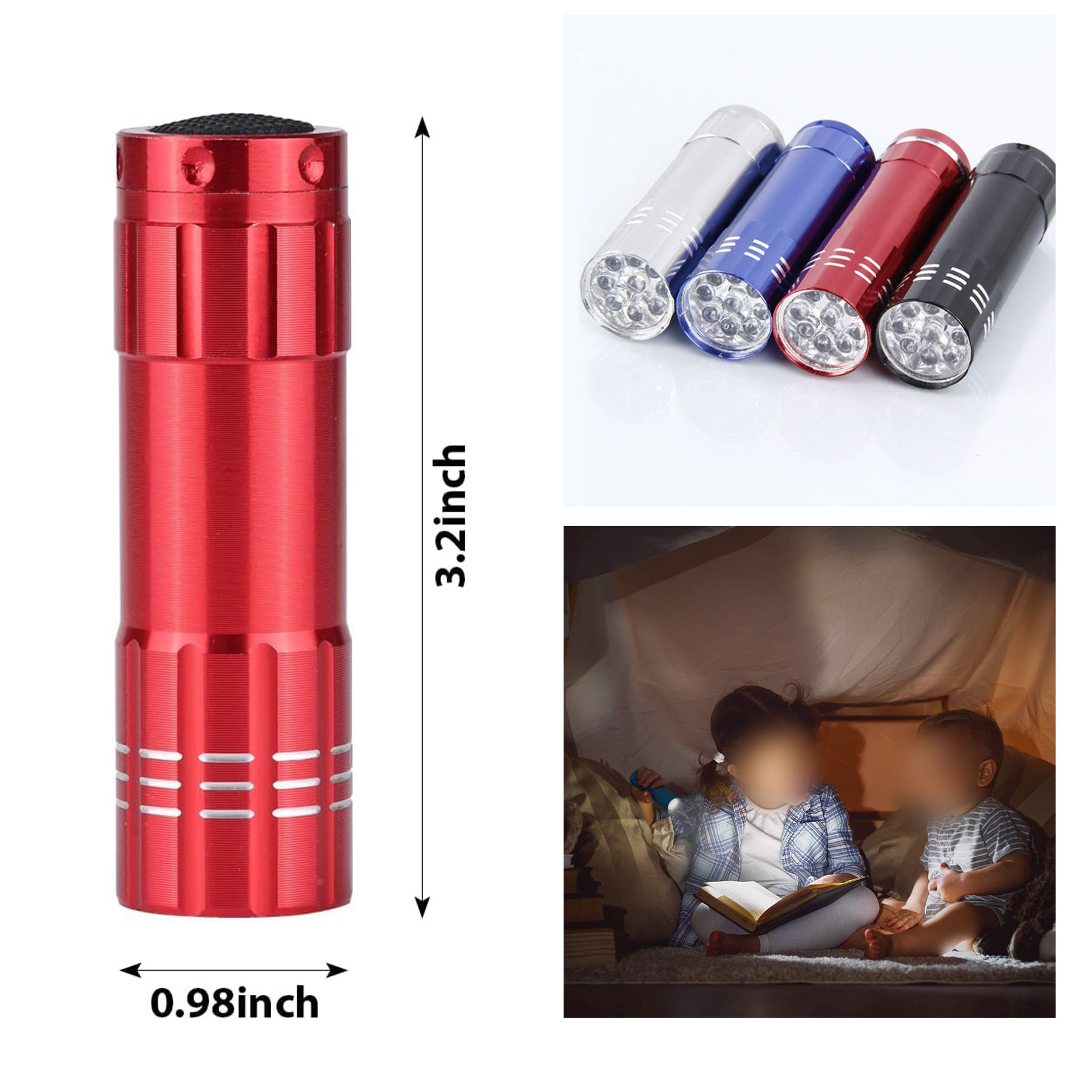 9 LED Mini Aluminum Flashlight