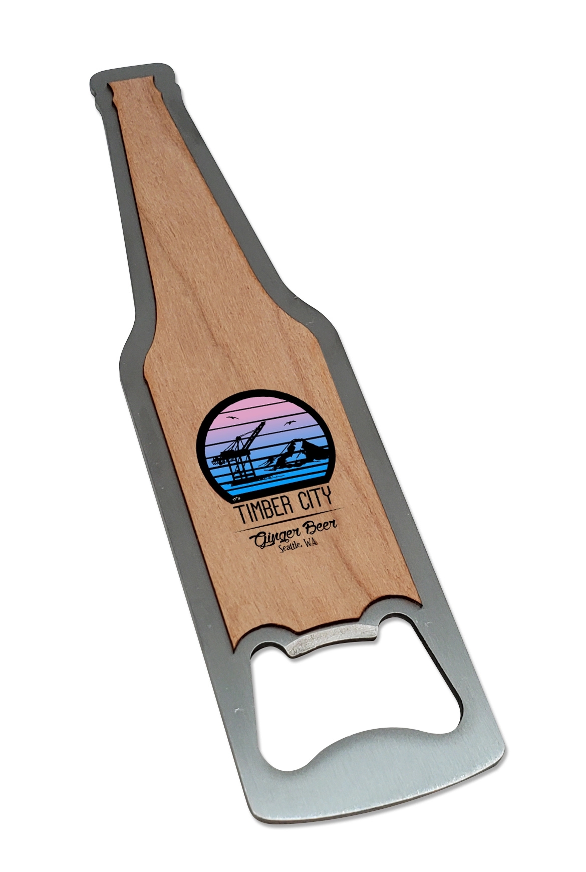 UV Color Metal Opener - Maple or Cherry Wood Imprint 3