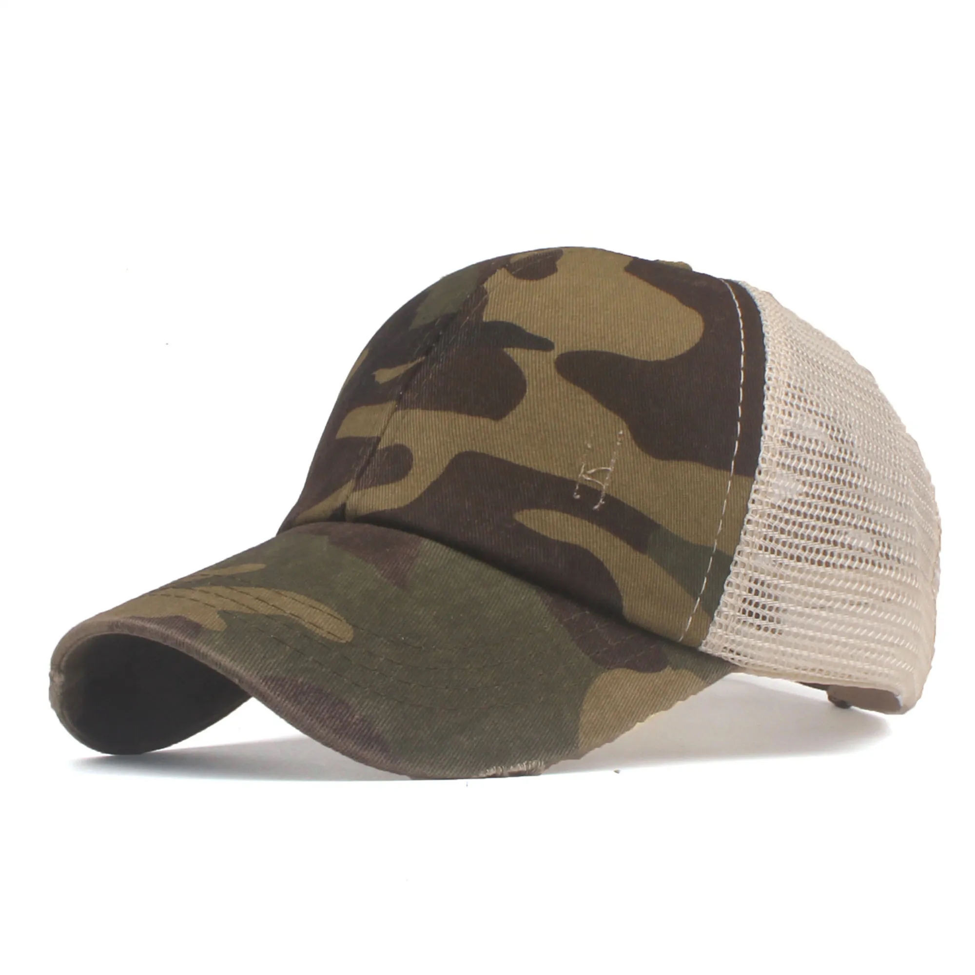 Washed Cotton Ponytail Baseball Cap 3