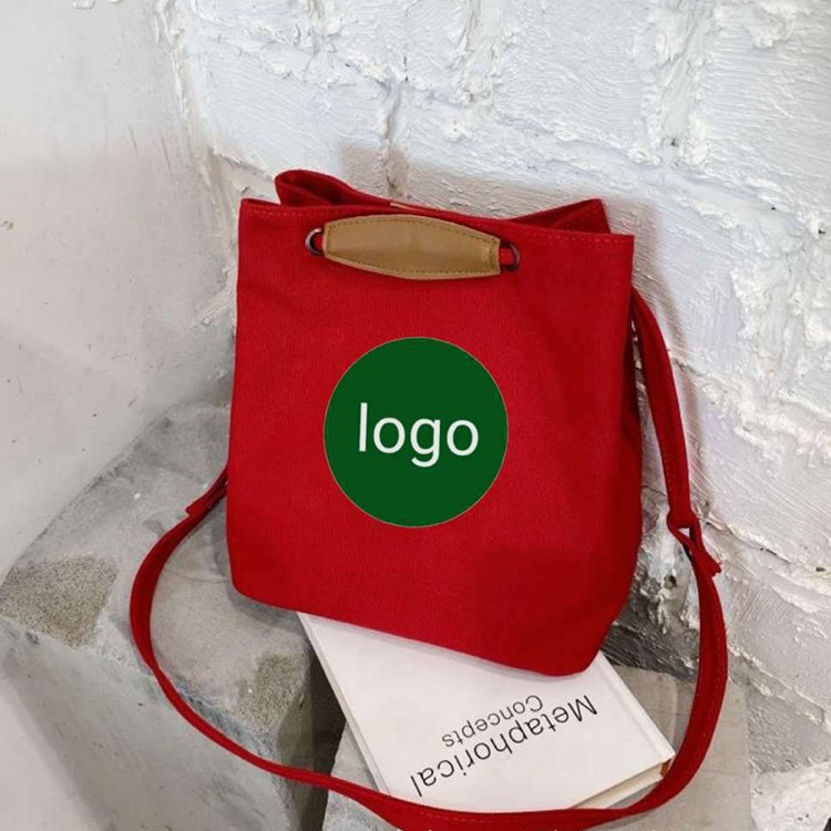 2-in-1 Canvas Crossbody Bag Shoulder Handbag Bucket Bag 8