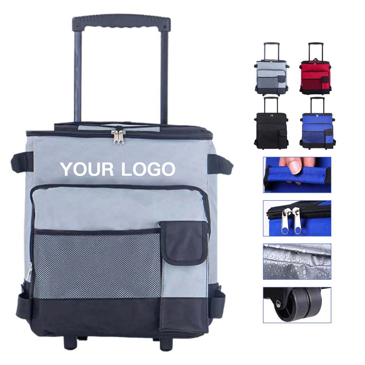 Portable Rolling Cooler Bag with Extendable Handle 2