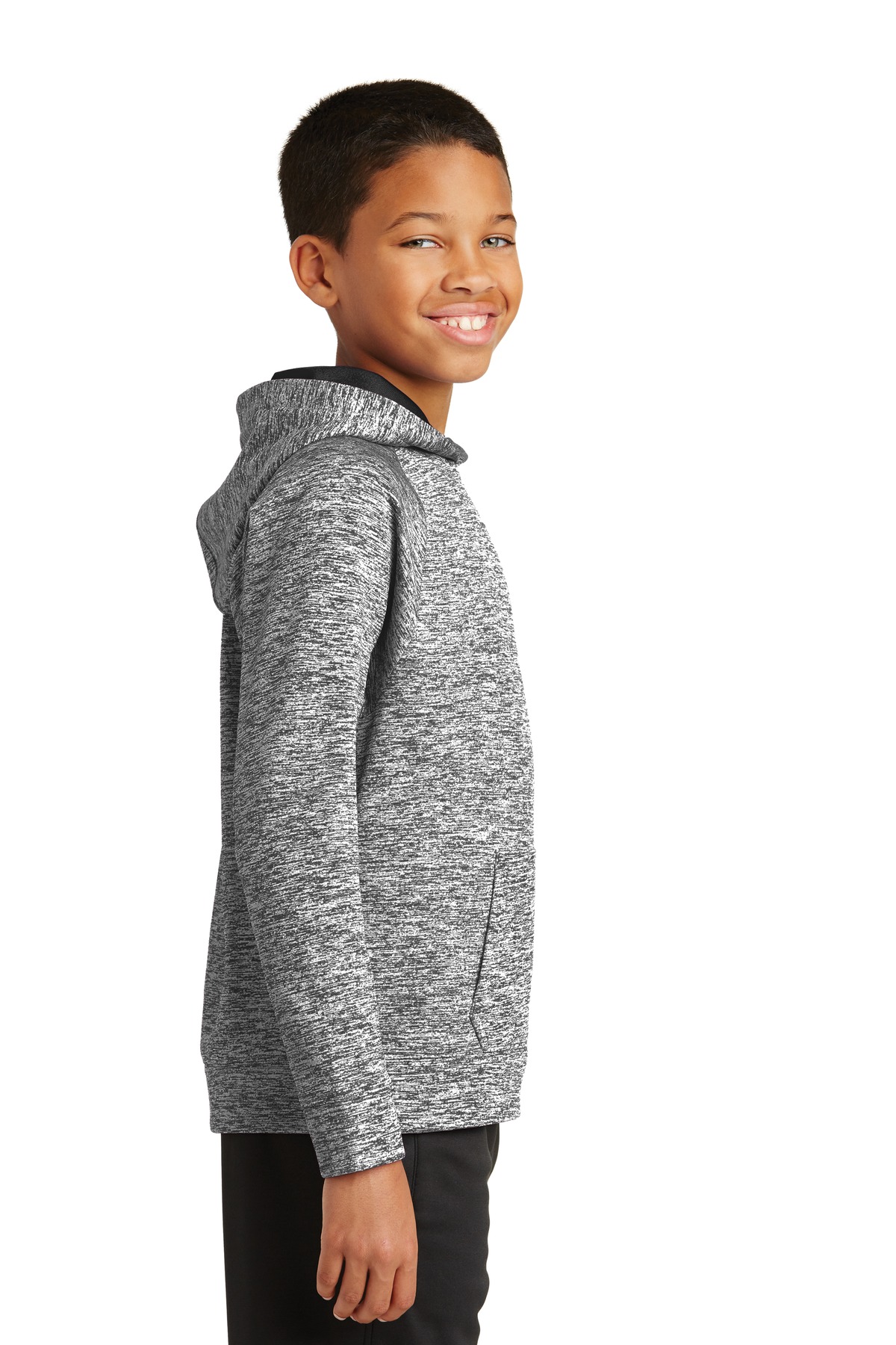 Sport-Tek Youth PosiCharge Electric Heather Fleece Hooded Pullover. YST225 14