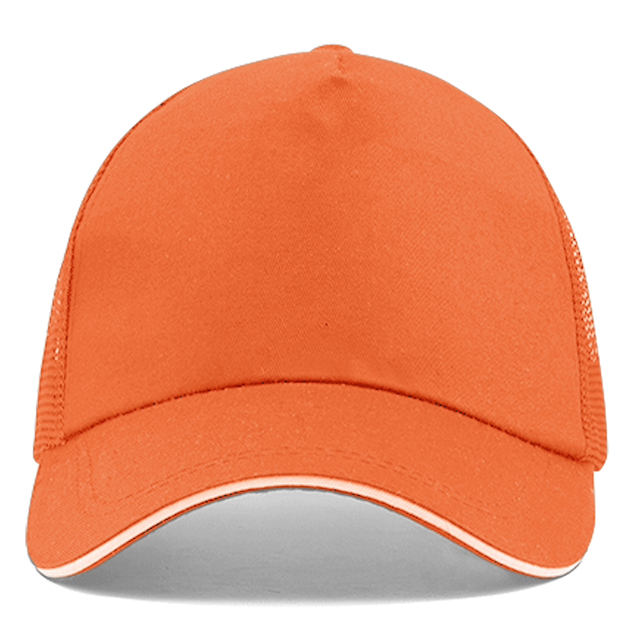Stock Poly Cotton 5 Panel Mesh Back Cap, Hook and Loop Fastener 17