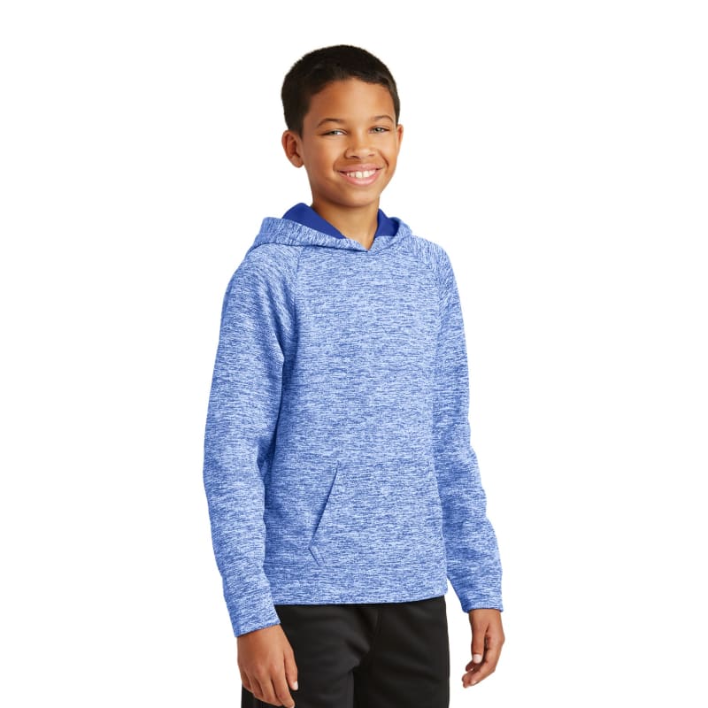 Sport-Tek Youth PosiCharge Electric Heather Fleece Hooded Pullover. 8