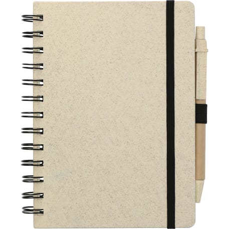 FSC® Mix 5" x 7" Wheat Straw Notebook with Pen 3