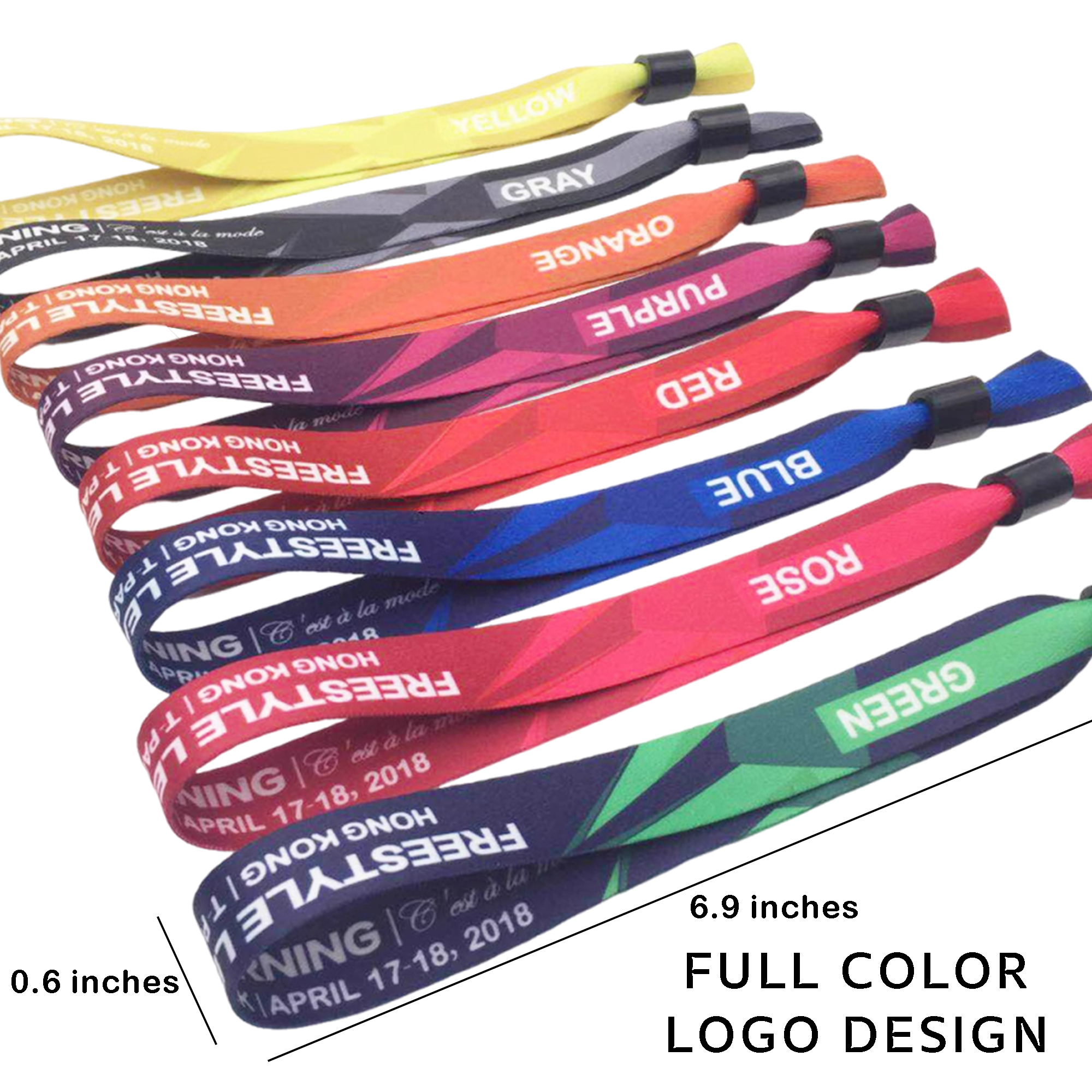 Custom Satin Event Wristbands MOQ 50 Bulk 1