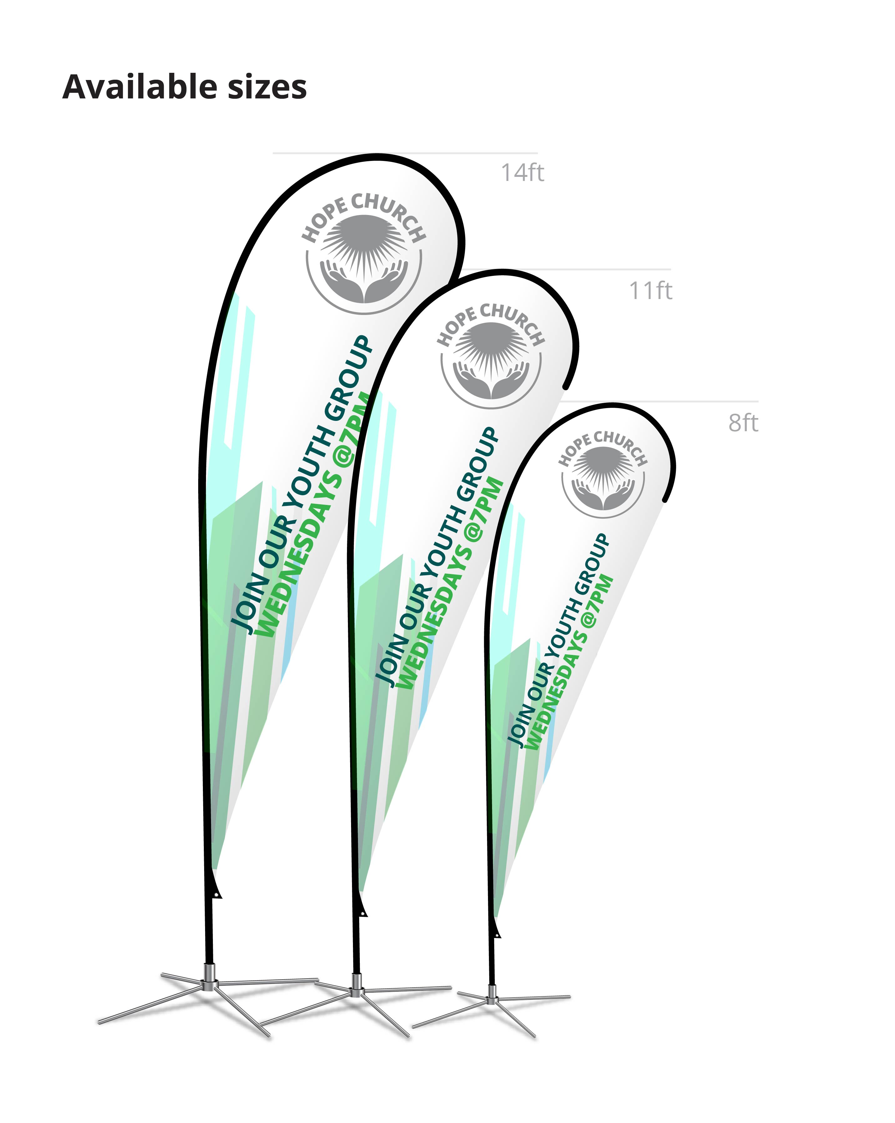 Teardrop Flag Banner Double Sided Sleeve (8ft) 5