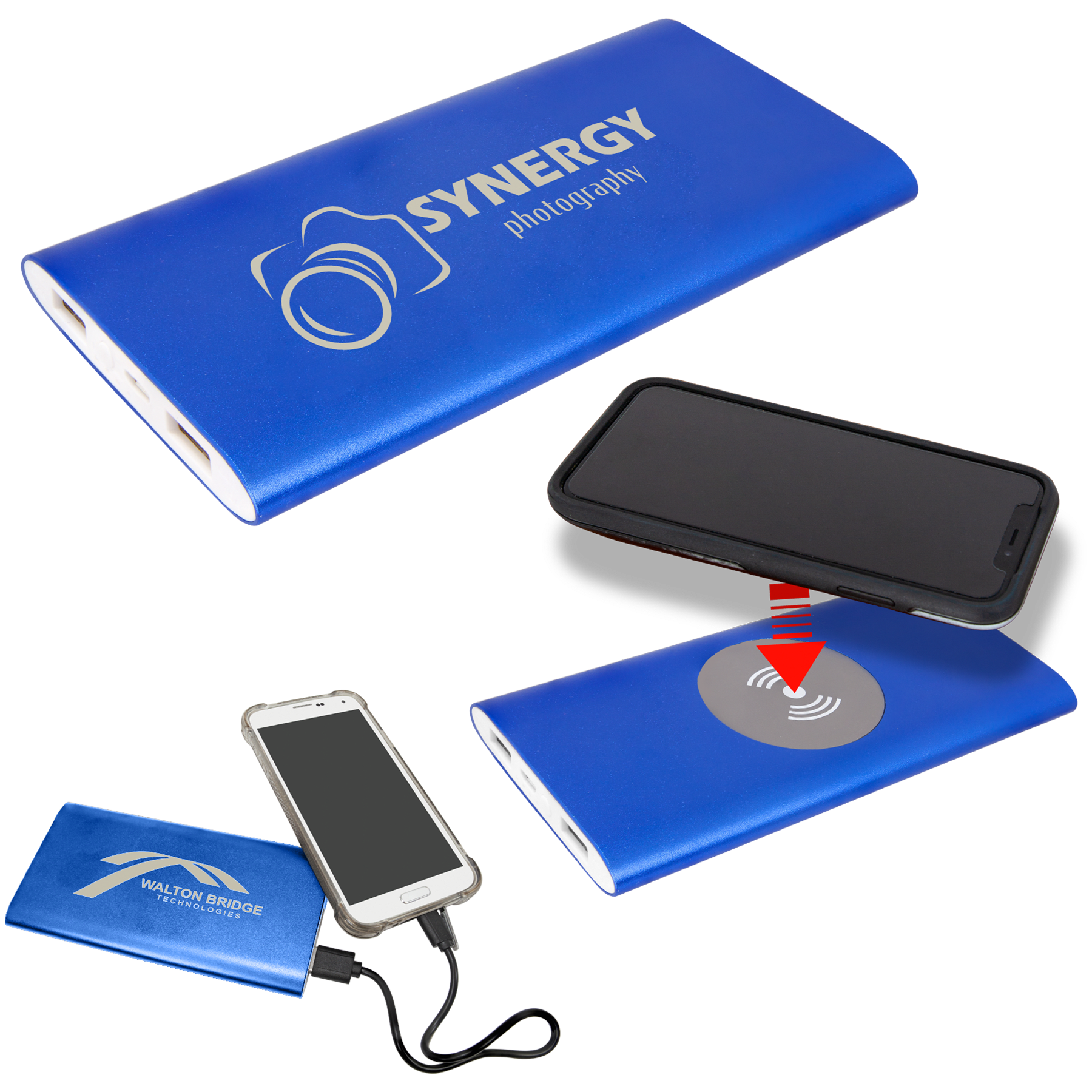 8000Mah Power Bank & Wireless Anodized Aluminum Charger With Usb Power Cord 1