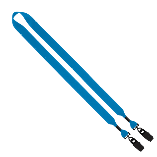 3/4" 2-Ended Polyester Lanyard with Metal Crimp & Metal Bulldog Clip 17