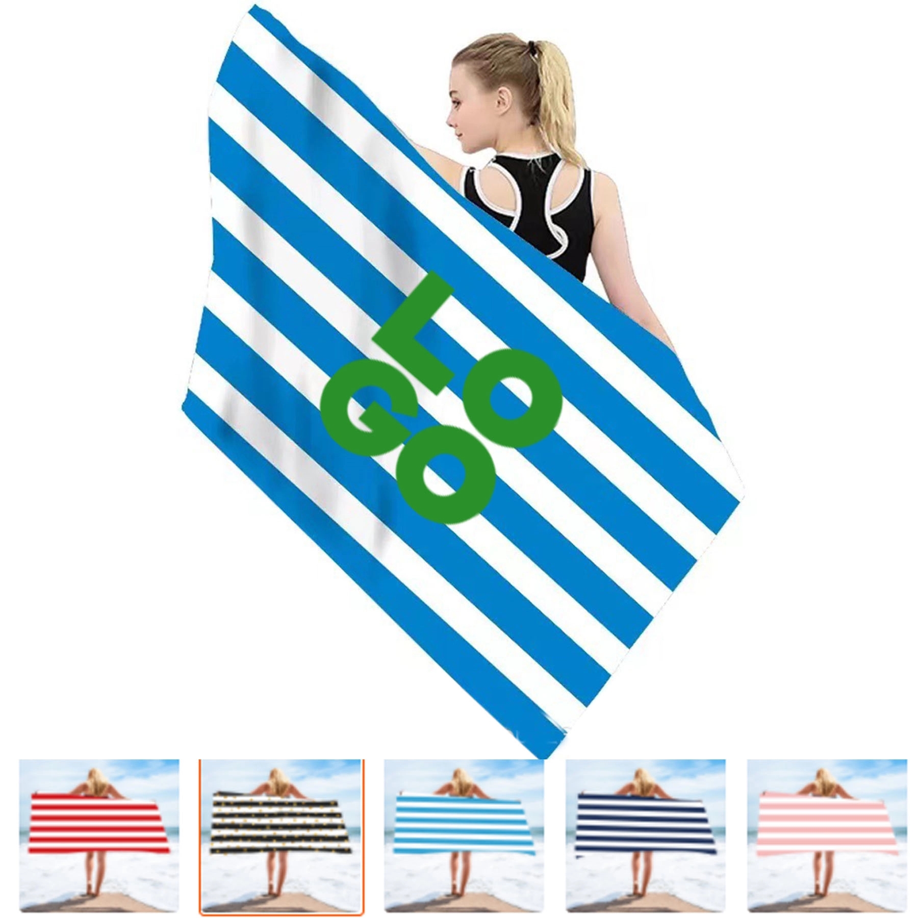 Strips Print Oversized Beach Towel 3