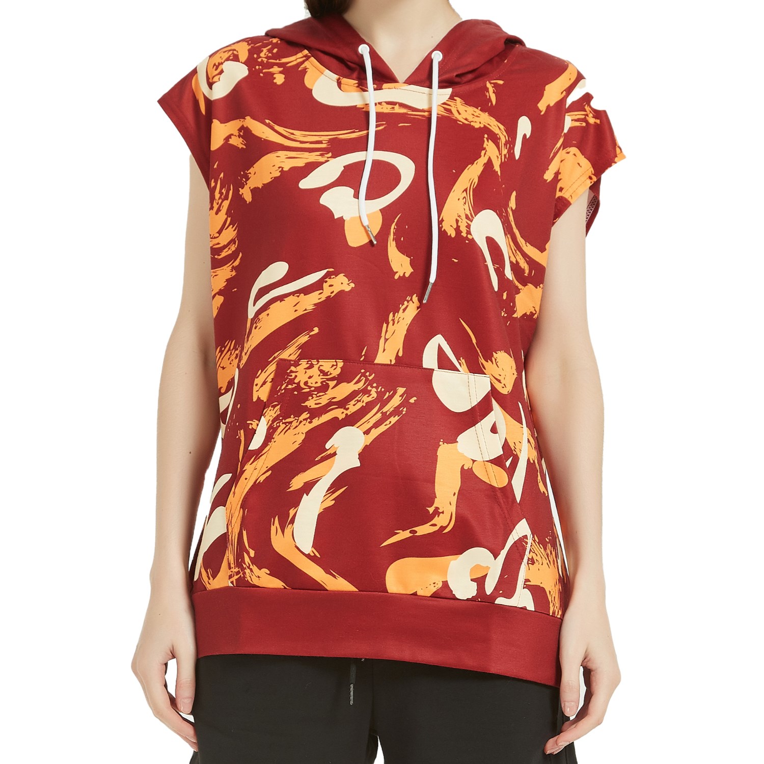Unisex 250 GSM Comfort Fleece Sleeveless Pullover Hoodies 3