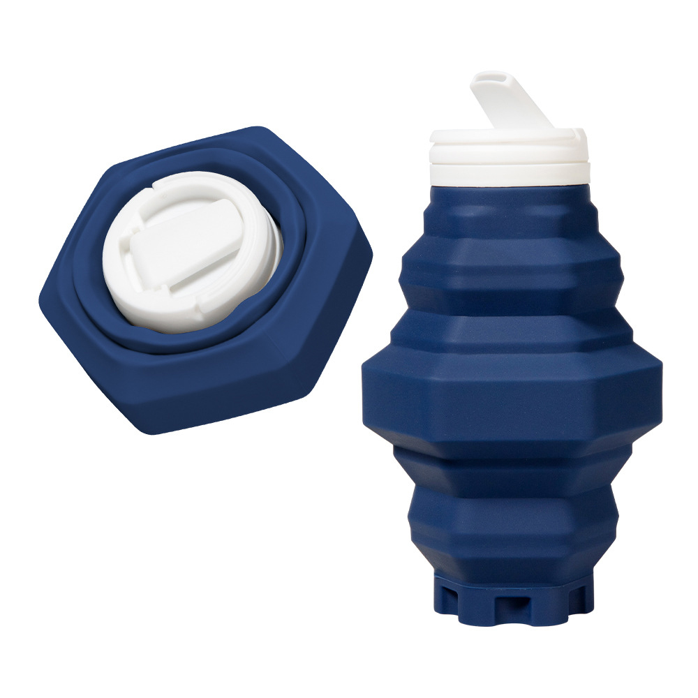500ML Tower-like Silicone Folding Travel Water Cup 6