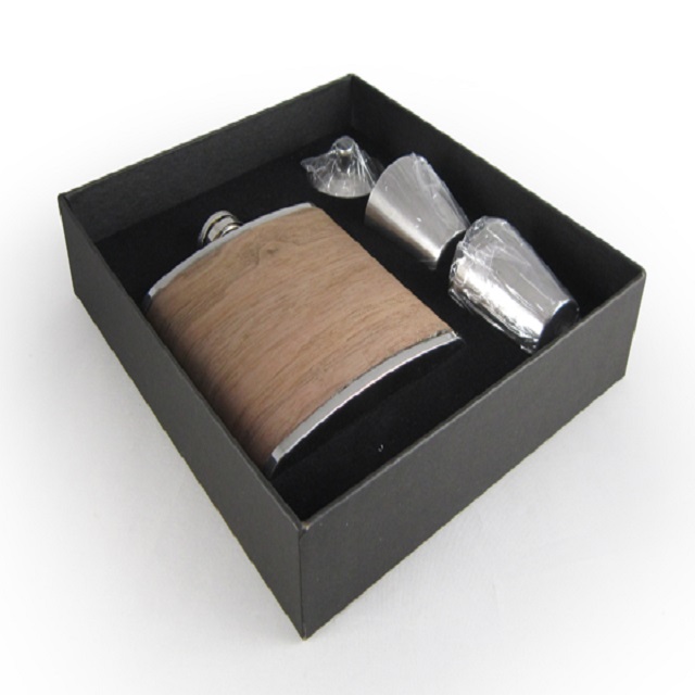 Stainless Steel Hip Flask Gift Set 6oz 7