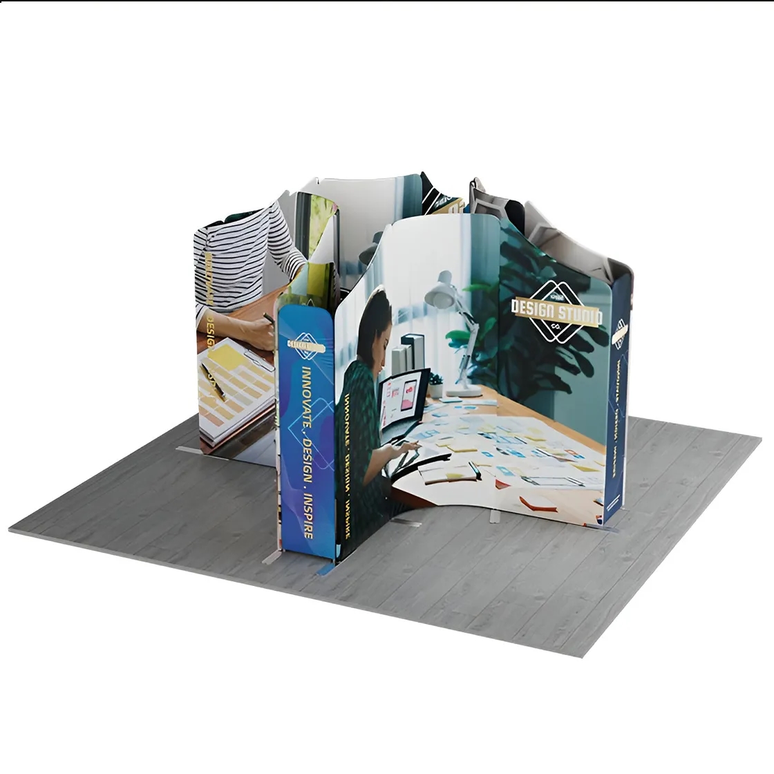 13ft Magnetic Modular Fabric Displays - Tapered Island Shape 2