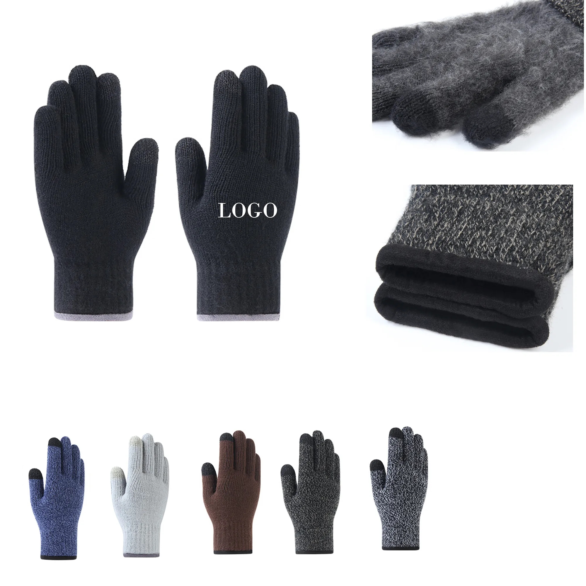 Touch Screen Thickened Knit Gloves 4