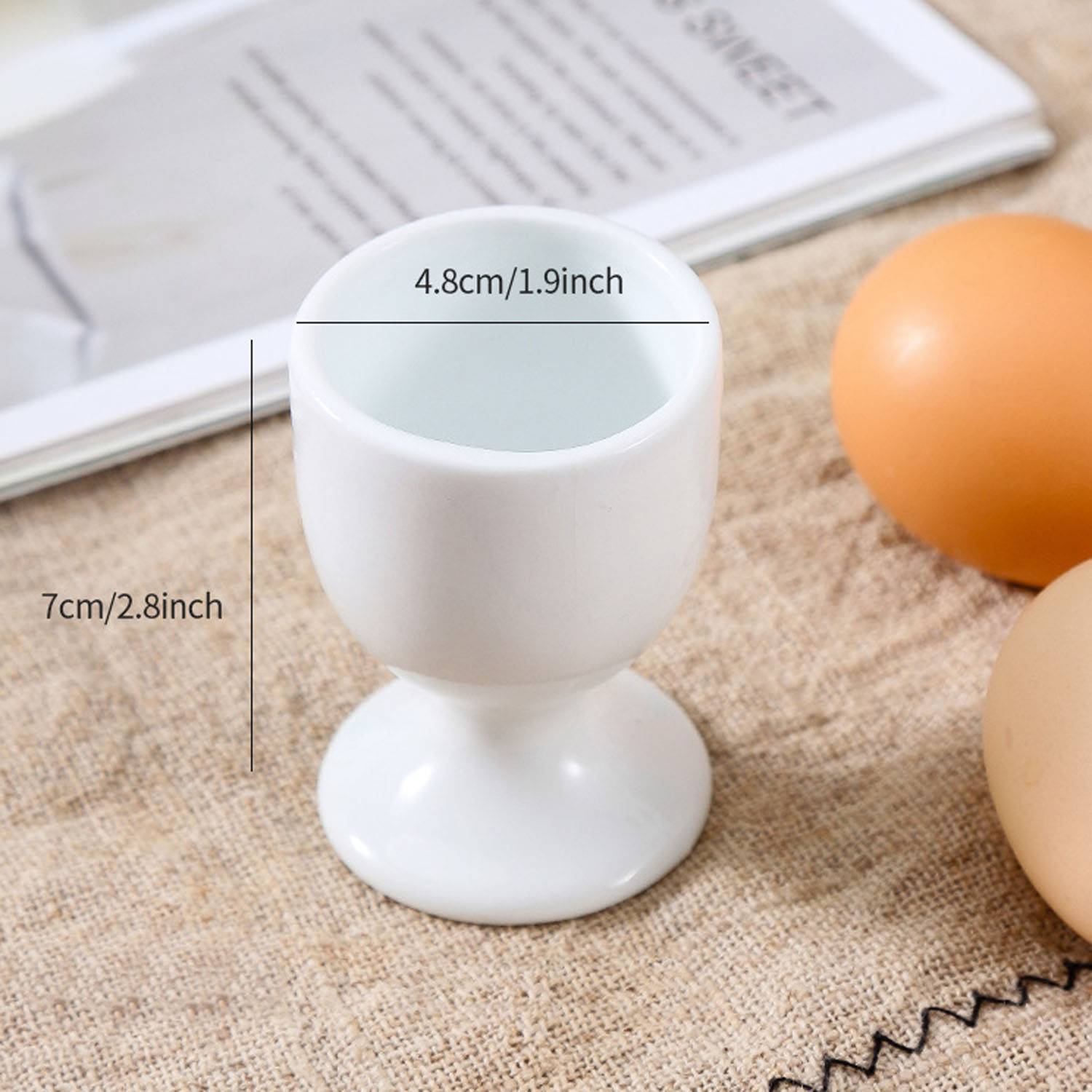 1.7oz Compact Durable Versatile Ceramic Egg Cup 2