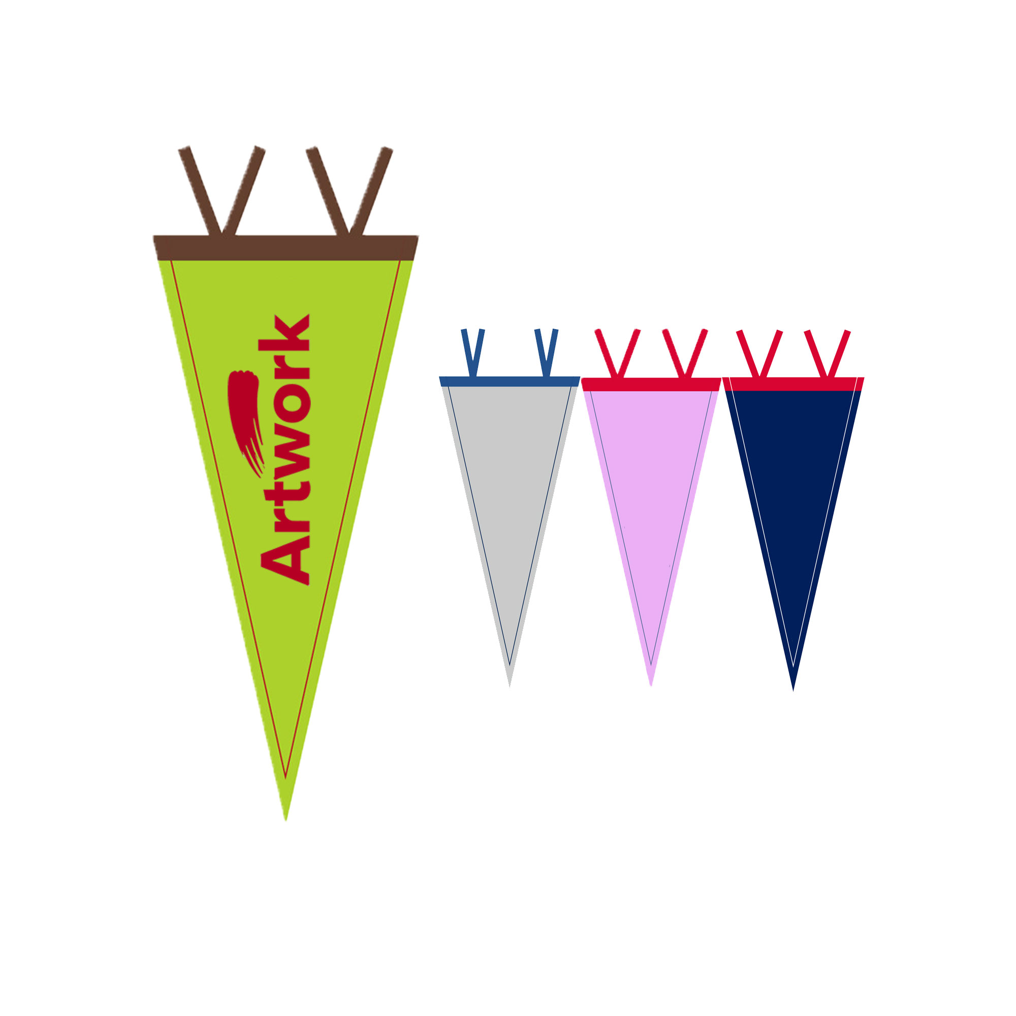 Customized Felt Triangular Flag 2