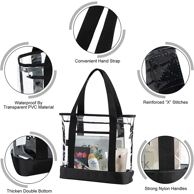 Clear Tote Bag with Zipper 1