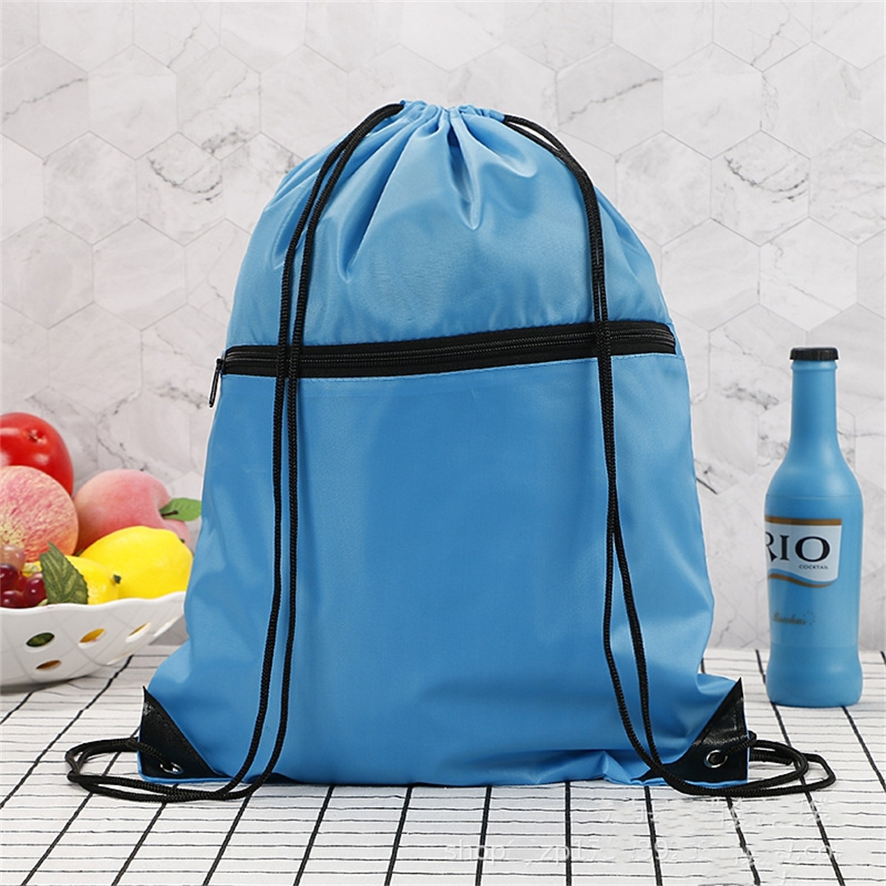 Zippered Drawstring Bag 2