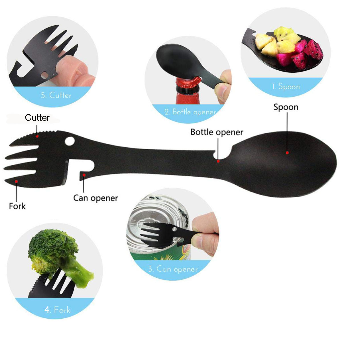 5 In 1 Multifunctional Spork Camping Utensil 1
